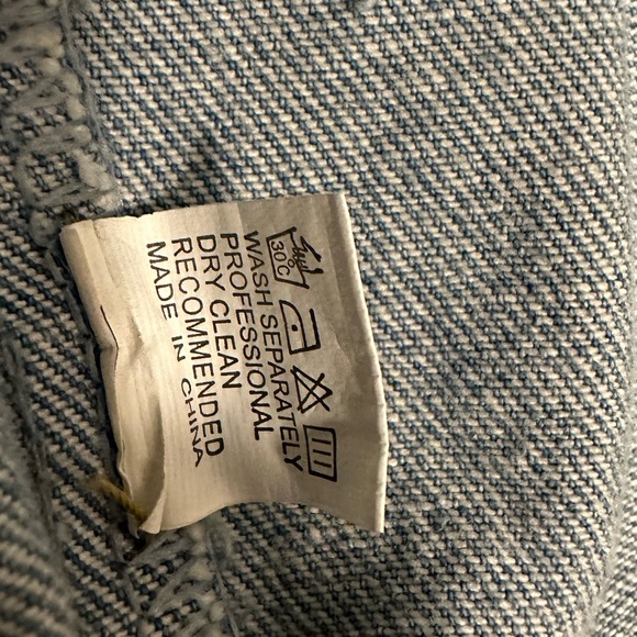 Denim jacket. Size medium. Distressed. Loose fit. - Picture 5 of 11